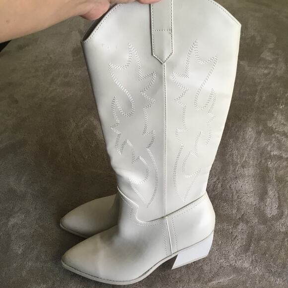 Madden NYC New Womens Redford White Cowboy, Western Boots Size 8 - Picture 3 of 7